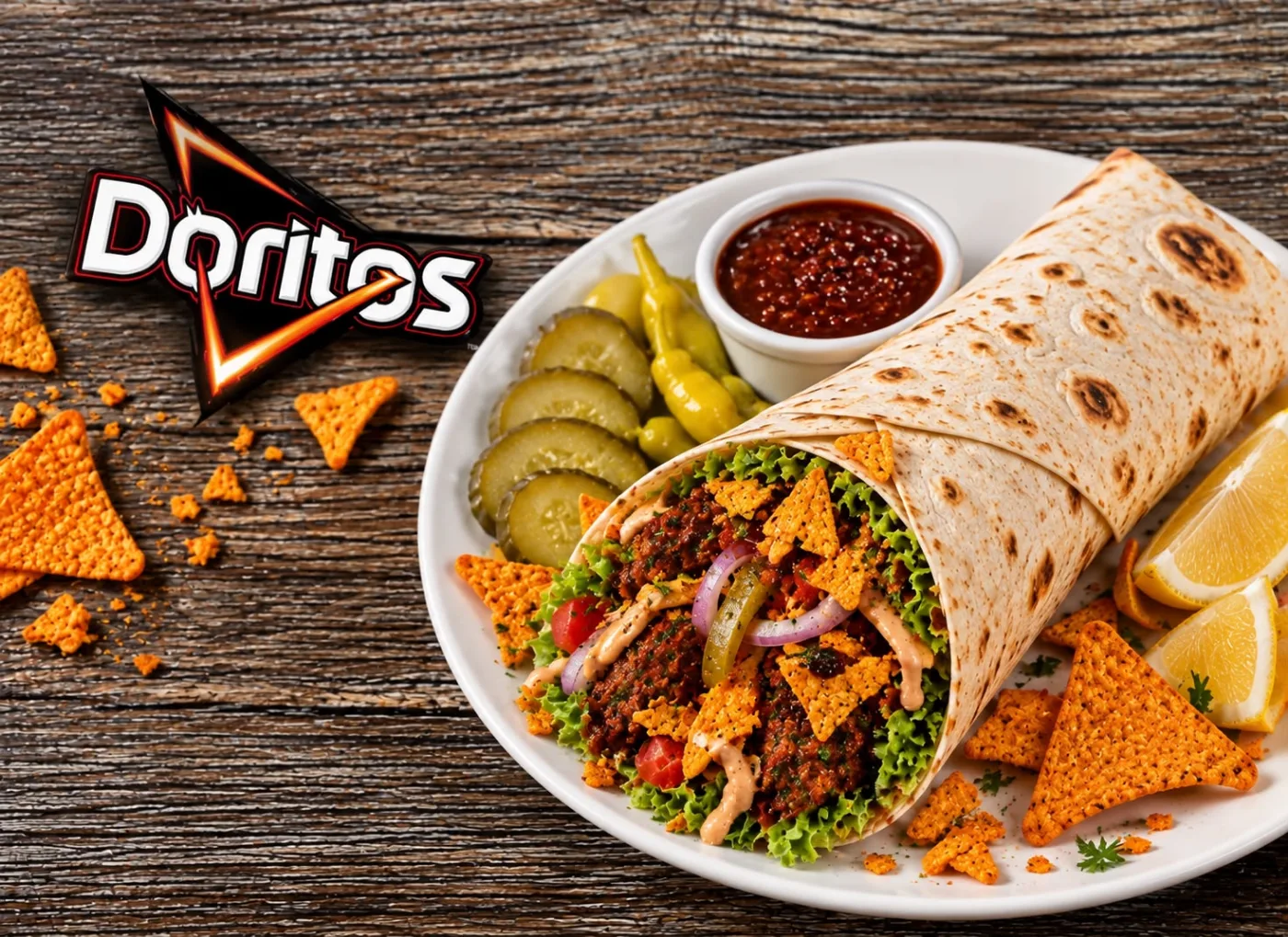Çiğ Köfte Mega Dürüm (Doritos veya Rolls Acılı Cips)